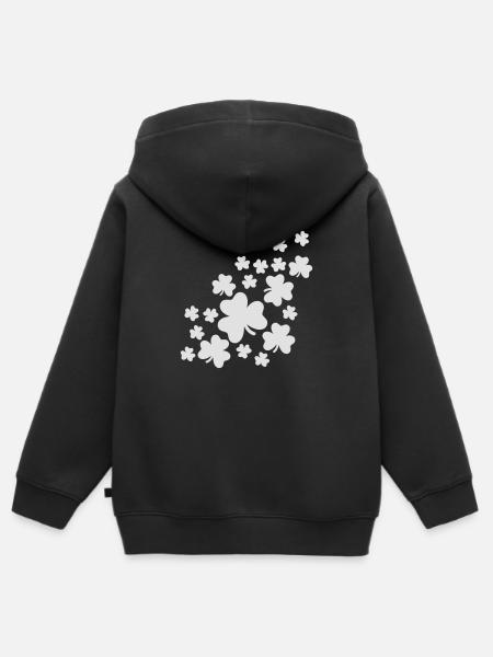 Shamrock - Kinder Premium Organic Zip Hoodie - Schwarz