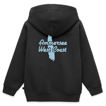 Ammersee West Coast - Kinder Premium Organic Zip Hoodie - Schwarz - Hinten - AI Model Kid Male (0cm)