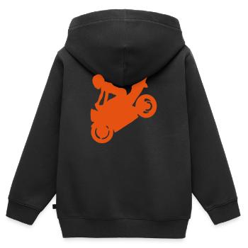 smash stunts femme moto 3 - Sweat Premium à capuche zippé enfant bio - noir - Dos - AI Model Kid Male (0cm)