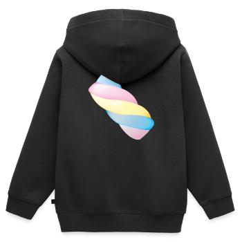 Smiley Marshmallow - Sweat Premium à capuche zippé enfant bio - noir - Dos - AI Model Kid Male (0cm)