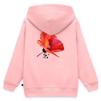 Mohn - Kinder Premium Organic Zip Hoodie - Rosa - Hinten - AI Model Kid Female (0cm)