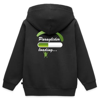 Paraglider Loading - Kinder Premium Organic Zip Hoodie - Schwarz - Hinten - AI Model Kid Male (0cm)