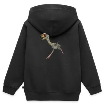 Oiseau terroriste Phorusrhacos, oiseau - Sweat Premium à capuche zippé enfant bio - noir - Dos - AI Model Kid Male (0cm)