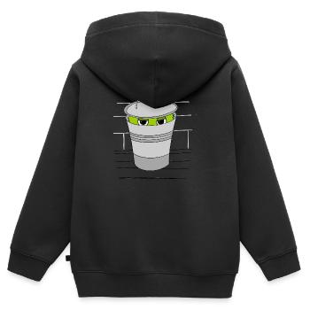 Eimer Monster - Kinder Premium Organic Zip Hoodie - Schwarz - Hinten - AI Model Kid Male (0cm)