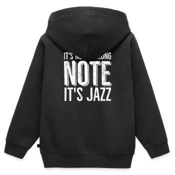 Es ist keine falsche Note, es ist Jazz - Kinder Premium Organic Zip Hoodie - Schwarz - Hinten - AI Model Kid Male (0cm)