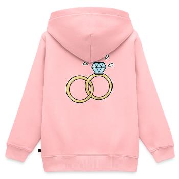 Ehering - Kinder Premium Organic Zip Hoodie - Rosa - Hinten - AI Model Kid Female (0cm)