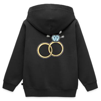 Ehering - Kinder Premium Organic Zip Hoodie - Schwarz - Hinten - AI Model Kid Male (0cm)