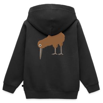 Kiwi - Sweat Premium à capuche zippé enfant bio - noir - Dos - AI Model Kid Male (0cm)