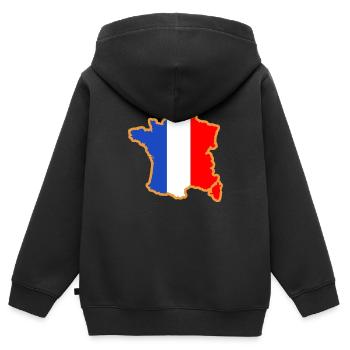 map of France blue flag white red - Kids Premium Organic Zip-up Hoodie - black - Back - AI Model Kid Male (0cm)