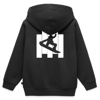 Snowboard Snowboarder - Sweat Premium à capuche zippé enfant bio - noir - Dos - AI Model Kid Male (0cm)