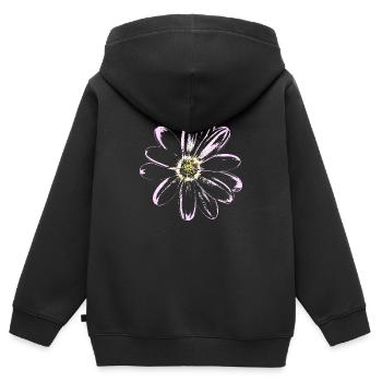 Flower Mallow (Hollow) - FLOWER Floral - Kids Premium Organic Zip-up Hoodie - black - Back - AI Model Kid Male (0cm)