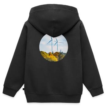 Windenergie - Kinder Premium Organic Zip Hoodie - Schwarz - Hinten - AI Model Kid Male (0cm)