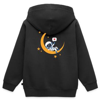 Schlafanzug Astronaut Mond Weltall Sandmann Schlaf - Kinder Premium Organic Zip Hoodie - Schwarz - Hinten - AI Model Kid Male (0cm)