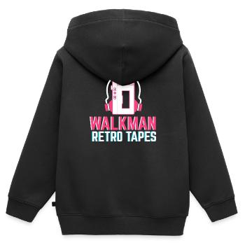 Walkman Retro Tapes - Kids Premium Organic Zip-up Hoodie - black - Back - AI Model Kid Male (0cm)