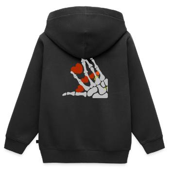 AMOUR ÉTERNEL - Sweat Premium à capuche zippé enfant bio - noir - Dos - AI Model Kid Male (0cm)