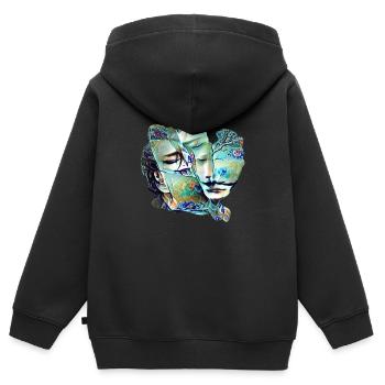 Ewige Liebe - Kinder Premium Organic Zip Hoodie - Schwarz - Hinten - AI Model Kid Male (0cm)