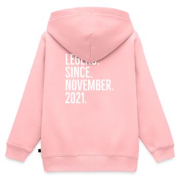 Legende seit November 2021 - Kinder Premium Organic Zip Hoodie - Rosa - Hinten - AI Model Kid Female (0cm)