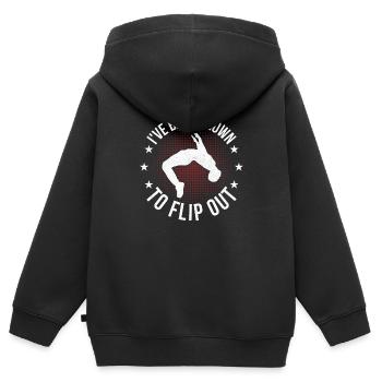 J’ai été connu pour retourner Traceur Parkour - Sweat Premium à capuche zippé enfant bio - noir - Dos - AI Model Kid Male (0cm)