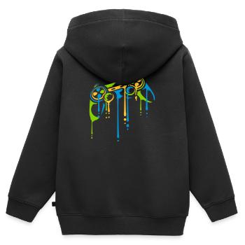 Tropfen Bunter Controller Retro - Kinder Premium Organic Zip Hoodie - Schwarz - Hinten - AI Model Kid Male (0cm)