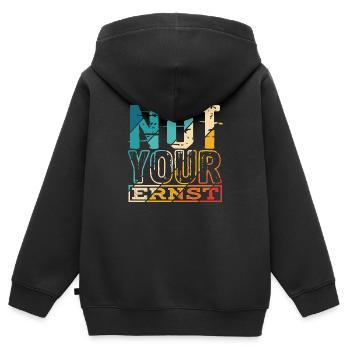 Not Your Ernst Nicht dein Ernst Denglisch als Gesc - Kinder Premium Organic Zip Hoodie - Schwarz - Hinten - AI Model Kid Male (0cm)