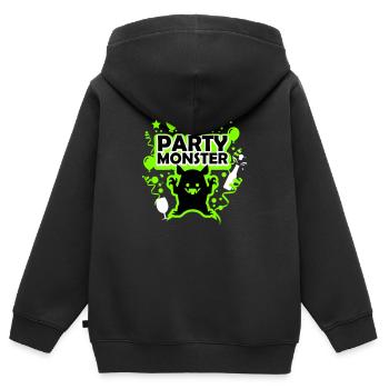 Partymonster grün - Kinder Premium Organic Zip Hoodie - Schwarz - Hinten - AI Model Kid Male (0cm)