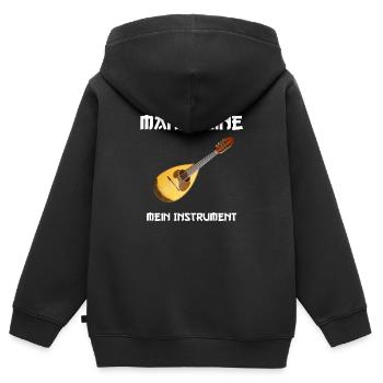 Mandoline Mein Instrument (Foto) - Kinder Premium Organic Zip Hoodie - Schwarz - Hinten - AI Model Kid Male (0cm)