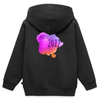 Schulkind 2022 - Kinder Premium Organic Zip Hoodie - Schwarz - Hinten - AI Model Kid Male (0cm)