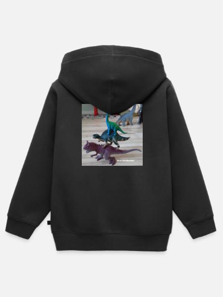 Dino musikanten - Kinder Premium Organic Zip Hoodie - Schwarz