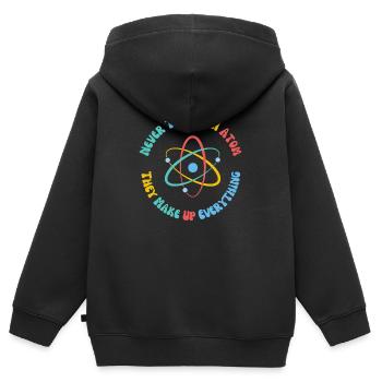 Never Trust An Atom They Make Everything Up - Kids Premium Organic Zip-up Hoodie - black - Back - AI Model Kid Male (0cm)