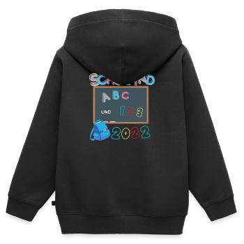 Einschulung 2022 - Kinder Premium Organic Zip Hoodie - Schwarz - Hinten - AI Model Kid Male (0cm)