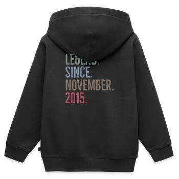 Legende seit November 2015 - Kinder Premium Organic Zip Hoodie - Schwarz - Hinten - AI Model Kid Male (0cm)