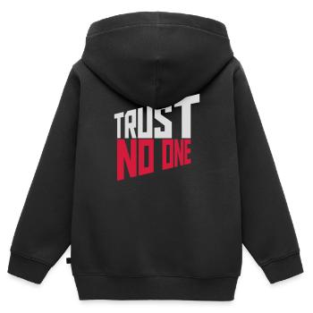 ne faites confiance à personne pour ne citer - Sweat Premium à capuche zippé enfant bio - noir - Dos - AI Model Kid Male (0cm)