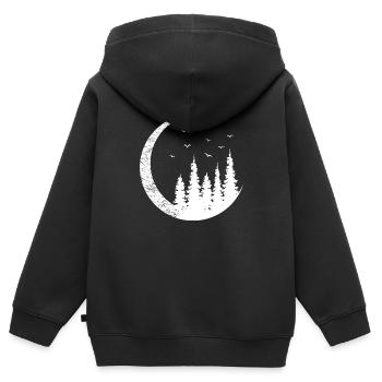 Landschaft Halbmond - Kinder Premium Organic Zip Hoodie - Schwarz - Hinten - AI Model Kid Male (0cm)