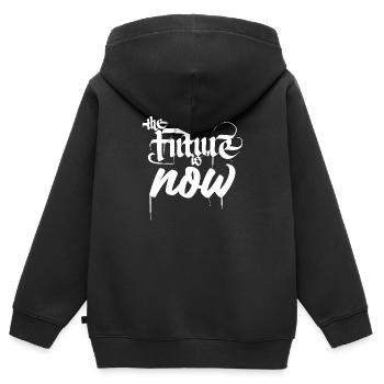 The Futur is Now - Ecology - Ecology - Kids Premium Organic Zip-up Hoodie - black - Back - AI Model Kid Male (0cm)