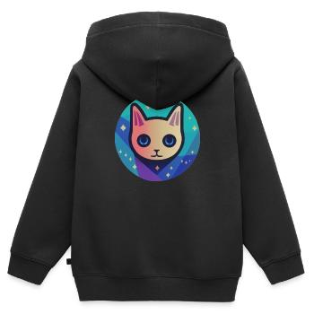 Astro Chat - Sweat Premium à capuche zippé enfant bio - noir - Dos - AI Model Kid Male (0cm)