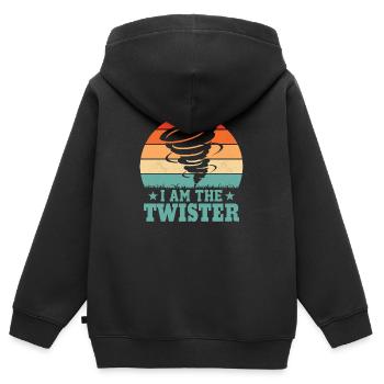 I Am The Twister Meteorologist Meteorology - Kinder Premium Organic Zip Hoodie - Schwarz - Hinten - AI Model Kid Male (0cm)