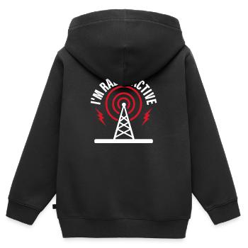 I'm Radio-Active Amateur Radio Operator - Kinder Premium Organic Zip Hoodie - Schwarz - Hinten - AI Model Kid Male (0cm)