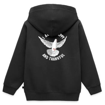 I am so happy and thankful - Kinder Premium Organic Zip Hoodie - Schwarz - Hinten - AI Model Kid Male (0cm)