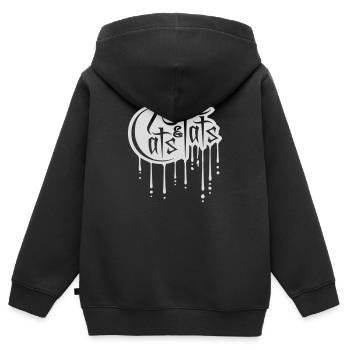 cats and tats Zitat - Kinder Premium Organic Zip Hoodie - Schwarz - Hinten - AI Model Kid Male (0cm)