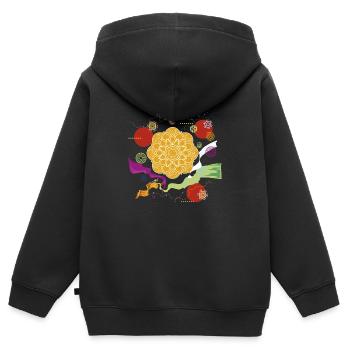 Energie et joie de vivre - Sweat Premium à capuche zippé enfant bio - noir - Dos - AI Model Kid Male (0cm)