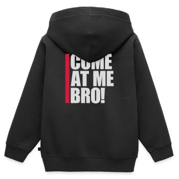 come at me bro - Kinder Premium Organic Zip Hoodie - Schwarz - Hinten - AI Model Kid Male (0cm)