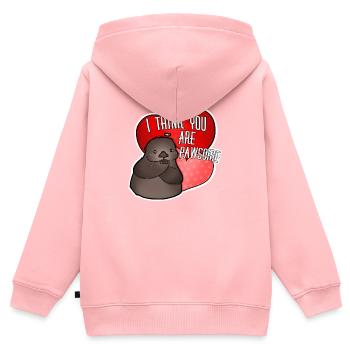 Tazz Talks | I think you are pawsome - Kids Premium Organic Zip-up Hoodie - rose - Back - AI Model Kid Female (0cm)