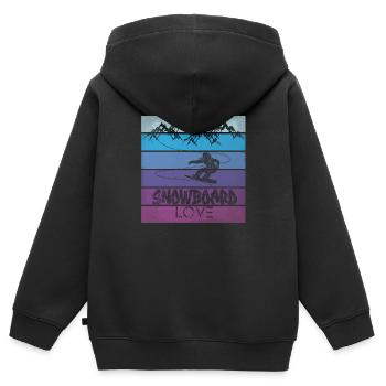 Snowboard Snowboarding Shirt Board Love Vintage - Kinder Premium Organic Zip Hoodie - Schwarz - Hinten - AI Model Kid Male (0cm)