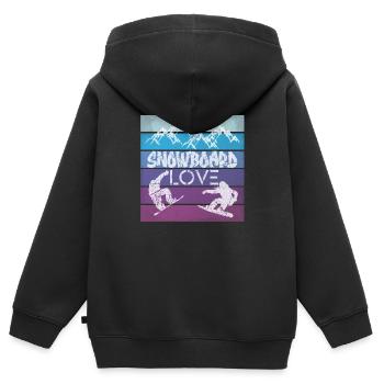 Snowboard Snowboarding Shirt Board Love vintage - Kinder Premium Organic Zip Hoodie - Schwarz - Hinten - AI Model Kid Male (0cm)