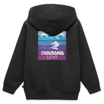 Snowboard Snowboarding Shirt Board Love Vintage - Kinder Premium Organic Zip Hoodie - Schwarz - Hinten - AI Model Kid Male (0cm)