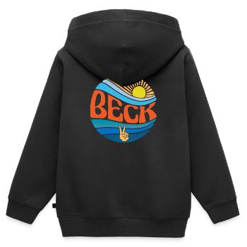 Beck Shirt Vintage Sunset Beck Groovy Tie Dye - Kinder Premium Organic Zip Hoodie - Schwarz - Hinten - AI Model Kid Male (0cm)