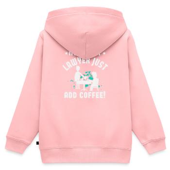 INSTANT LAWYER JUST UND KAFFEE - Kinder Premium Organic Zip Hoodie - Rosa - Hinten - AI Model Kid Female (0cm)