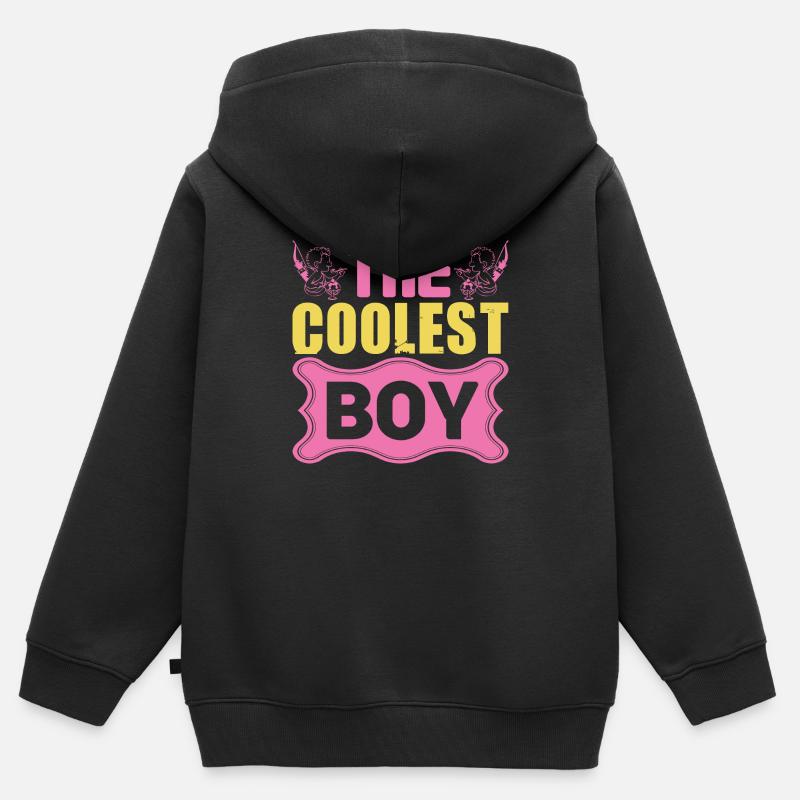 LE GARÇON LE PLUS COOL - Sweat Premium à capuche zippé enfant bio - noir