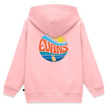 Evans Hemd Vintage Sunset Evans Groovy Tie Dye - Kinder Premium Organic Zip Hoodie - Rosa - Hinten - AI Model Kid Female (0cm)
