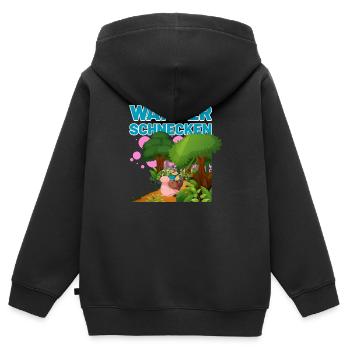 die Wanderschnecken blau - Kinder Premium Organic Zip Hoodie - Schwarz - Hinten - AI Model Kid Male (0cm)